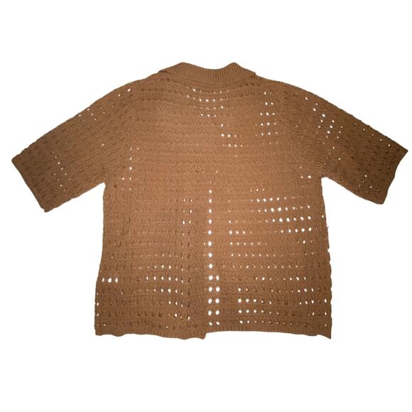 Womens NWT Caraluna Crochet Knit Short Sleeve Sweater Size Small - Picture 2 of 5